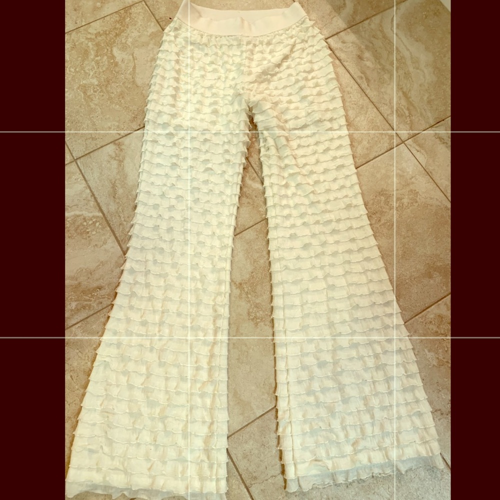 ROCK 47 BY WRANGLER WHITE RUFFLE PANT S